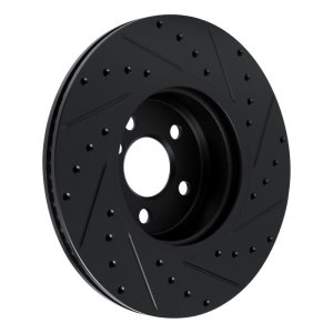 BMW 330I Brake Rotor (1) - Front Right - R1 Concepts - Drilled & Slotted - Black - `18-`25